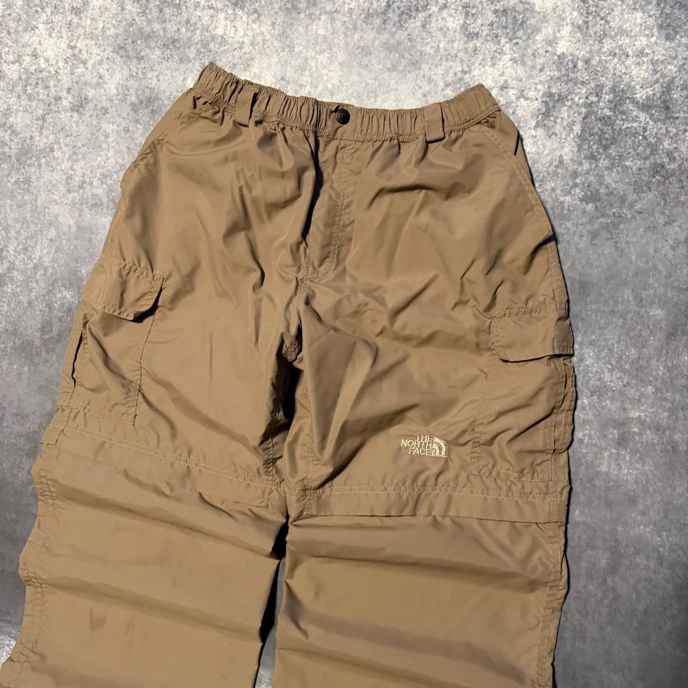 VTG North Face Summit Series Convertible Pants Large L Khaki Nylon Cargo Cinch